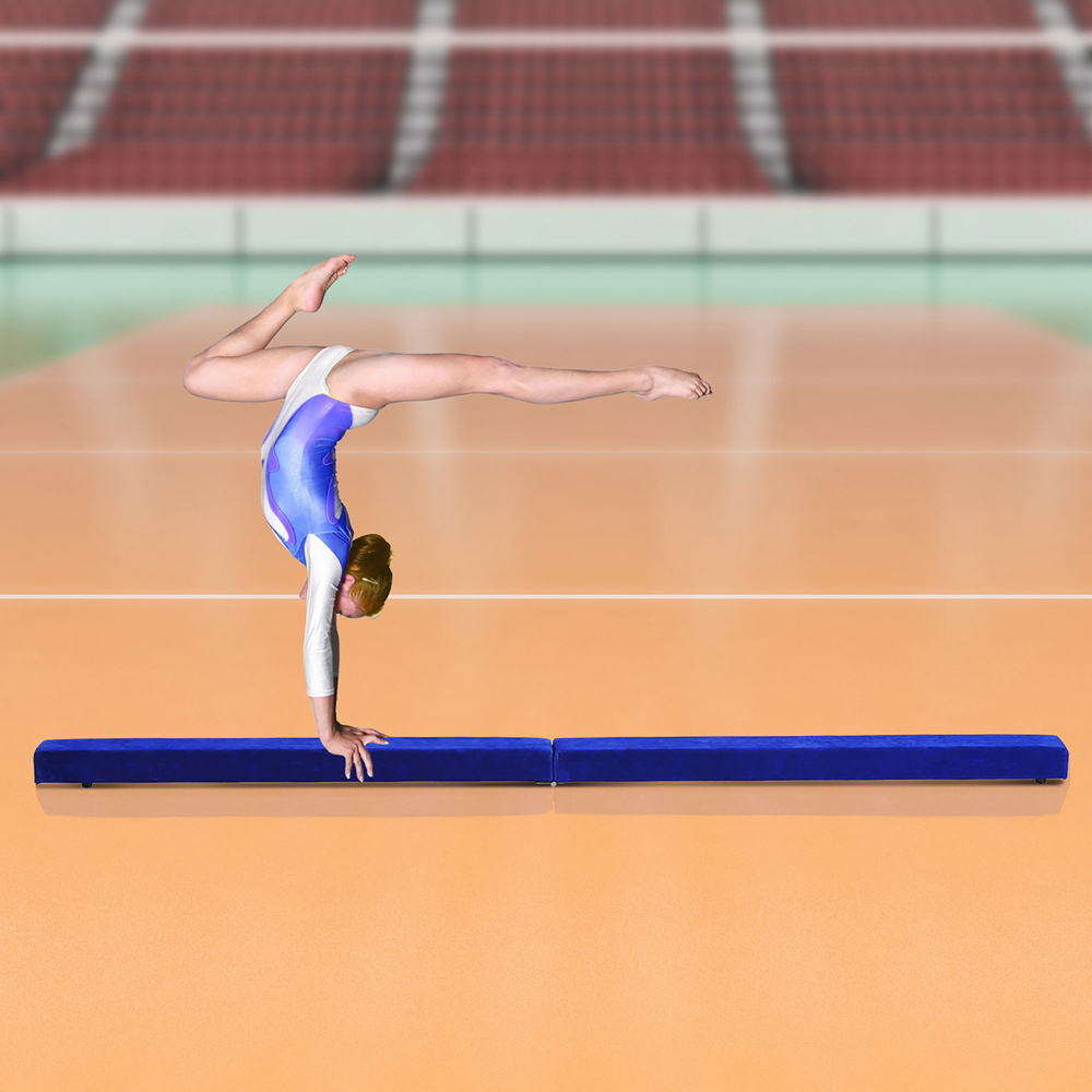 HOMCOM Blue Foldable Gymnastics Balance Beam 210cm Image 2