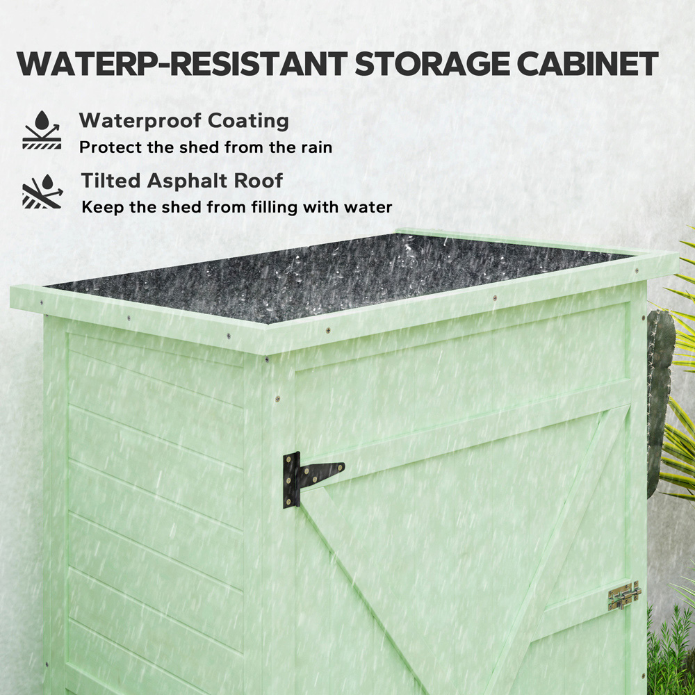 Outsunny 2.2 x 1.6ft 2 Shelf Green Garden Storage Shed Image 7