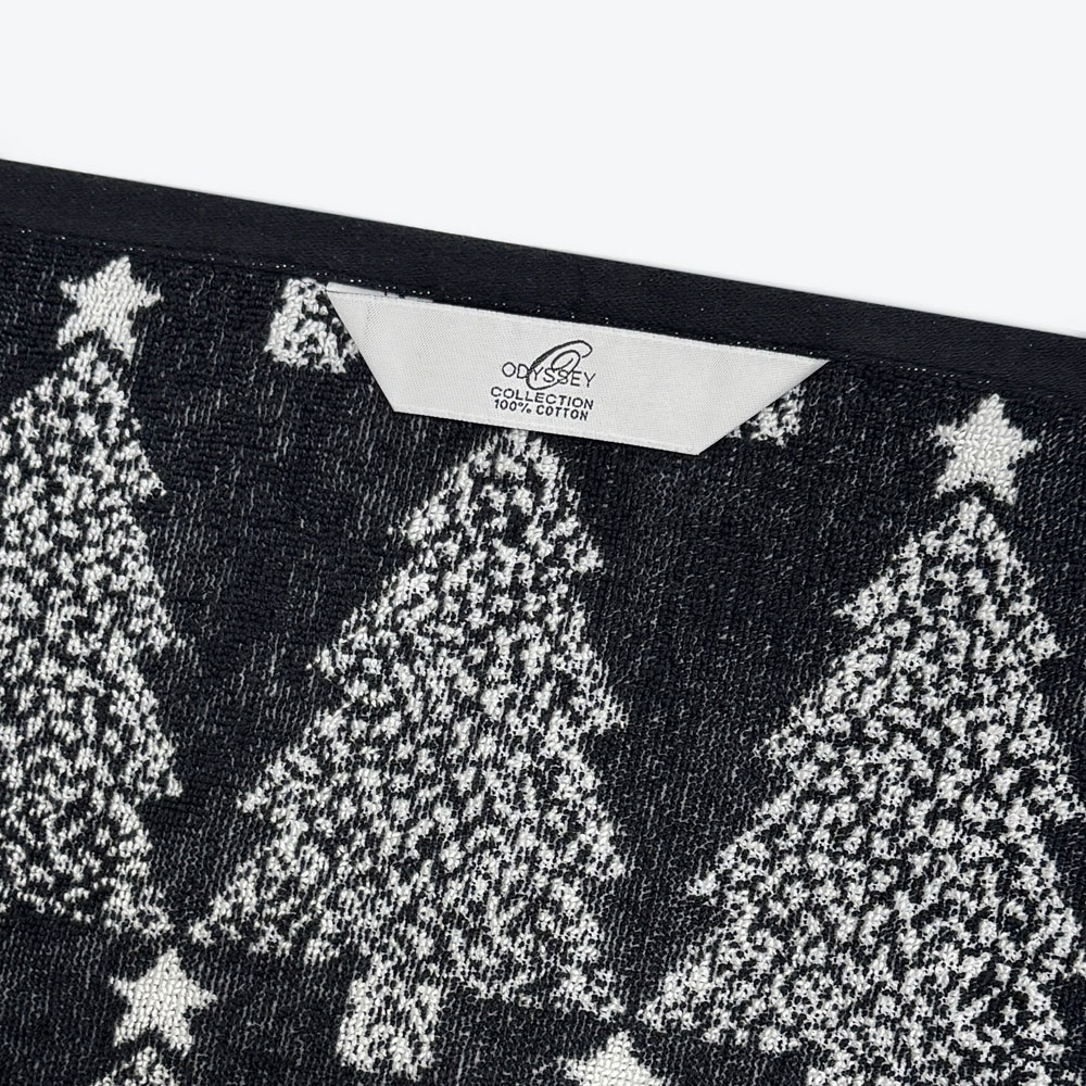 Odyssey Collection Monochrome Christmas Tree Hand Towel 2 Pack Image 4