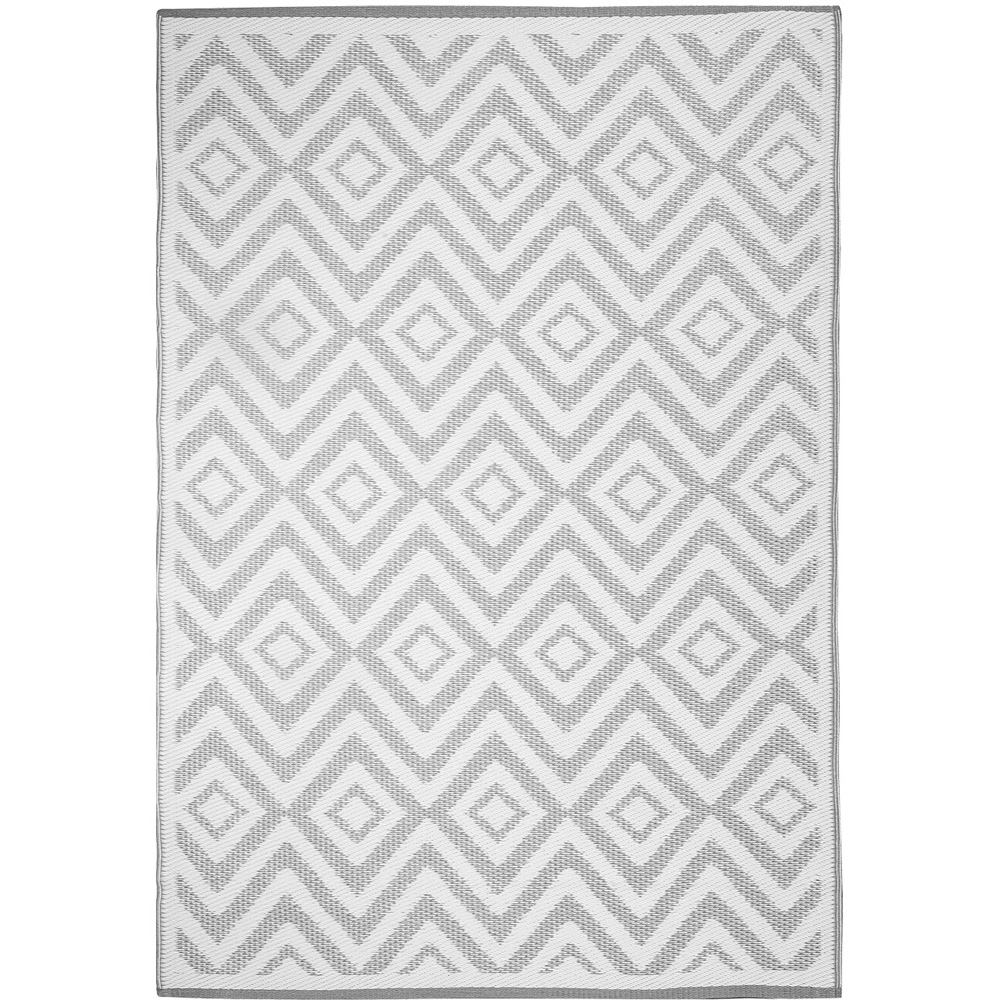 Sapporo Geometric Pattern Outdoor Rug Grey Image 1