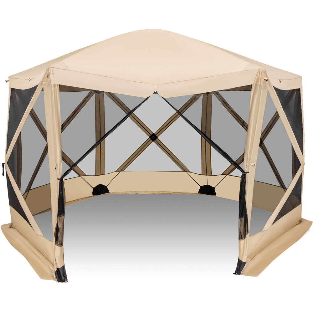 Costway 3.4 x 3.4m Coffee Camping Gazebo Image 2