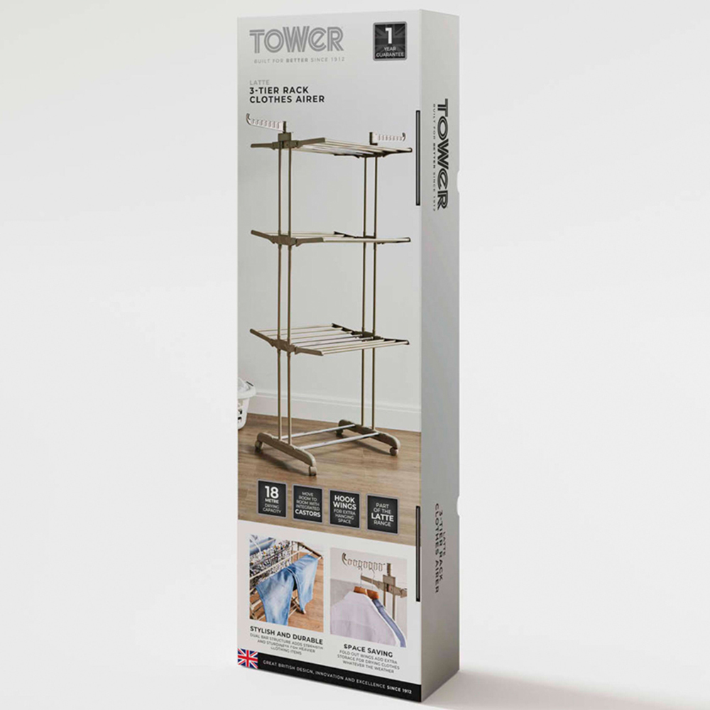 Tower Latte 3-Tier Garment Rack Airer Image 3