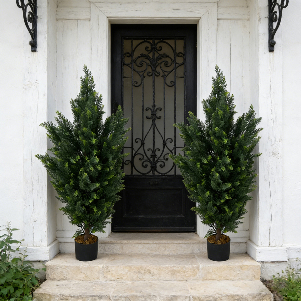 Living and Home Decorative Artificial Cypress Tree in Pot 90cm Image 6