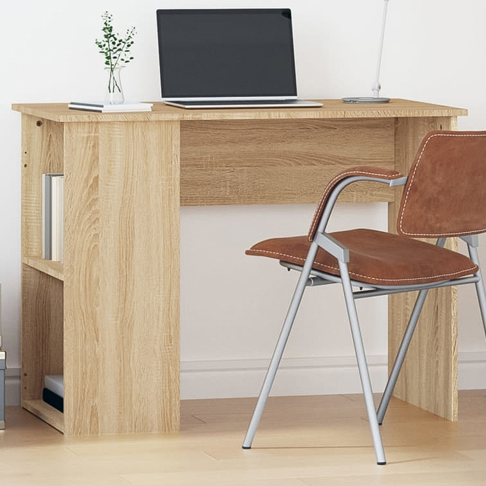 vidaXL 2 Shelf Computer Desk Sonoma Oak Image 1