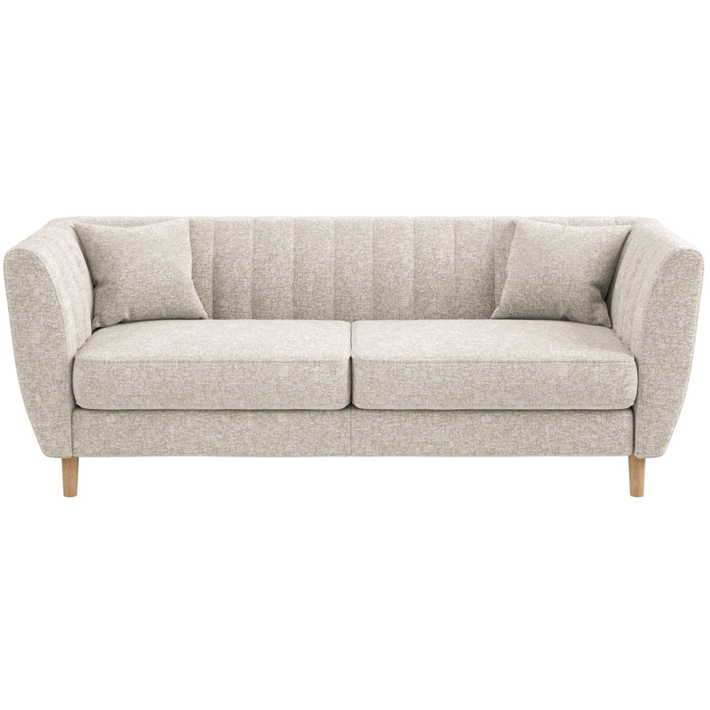 Solace+Co Remi 3 Seater Beige Mid Century Chenille Sofa Image 2