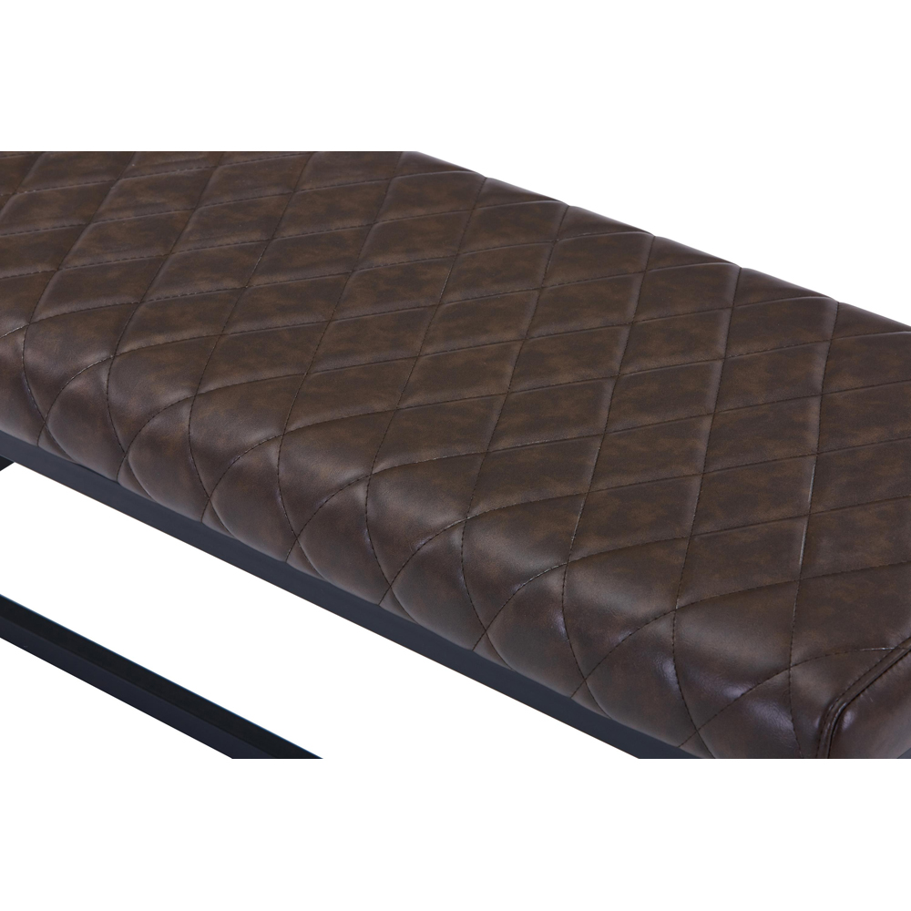 Portland Lennox Brown Cross Stitch Dining Bench Image 6