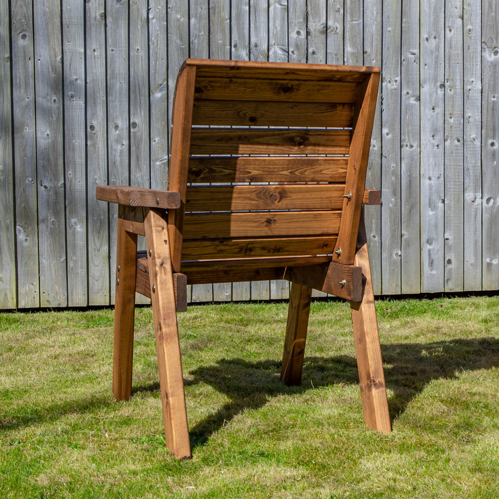 Samuel Alexander Chunky Rustic Wooden Garden Chair Image 3