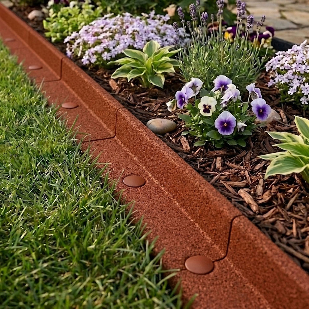 MonsterShop 1.2m 6 Pack Terracotta Flexible Lawn Edging Image 2
