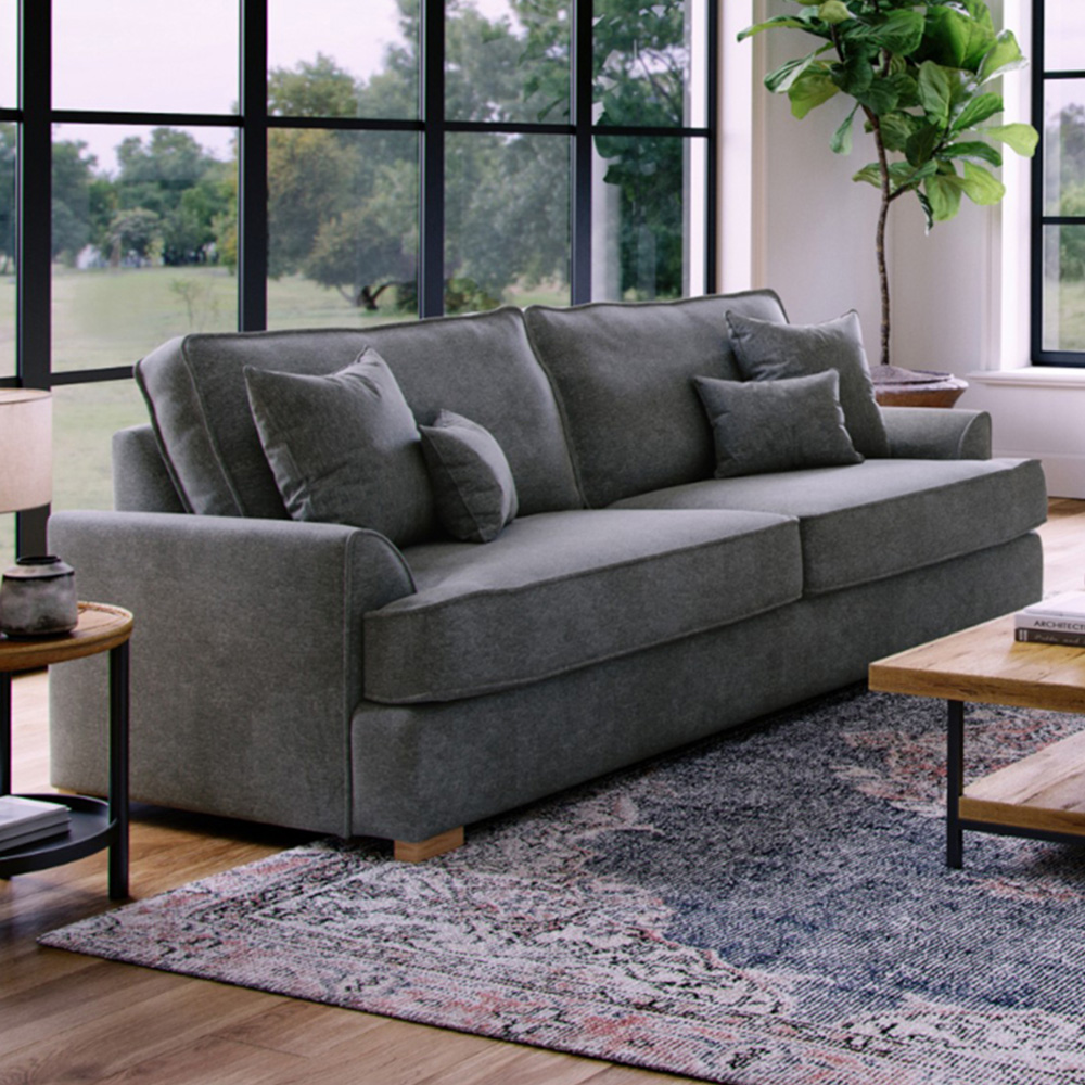 Alba City 4 Seater Steel Fabric Sofa Image 1