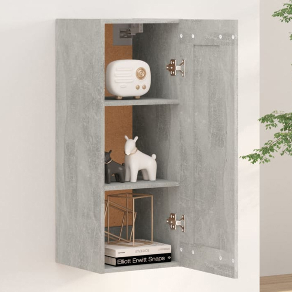 vidaXL Single Door Concrete Grey Wall Cabinet Image 1