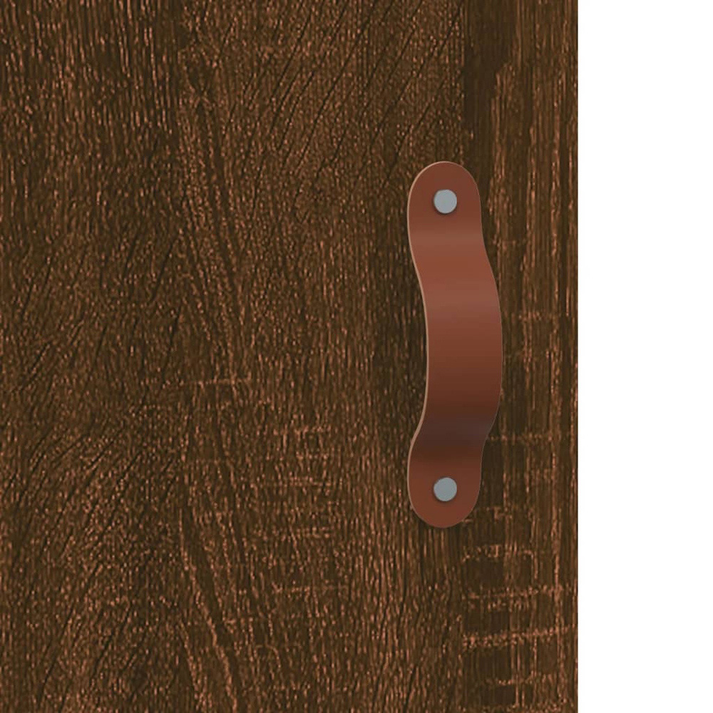 vidaXL Single Glass Door Brown Oak Sideboard Image 2