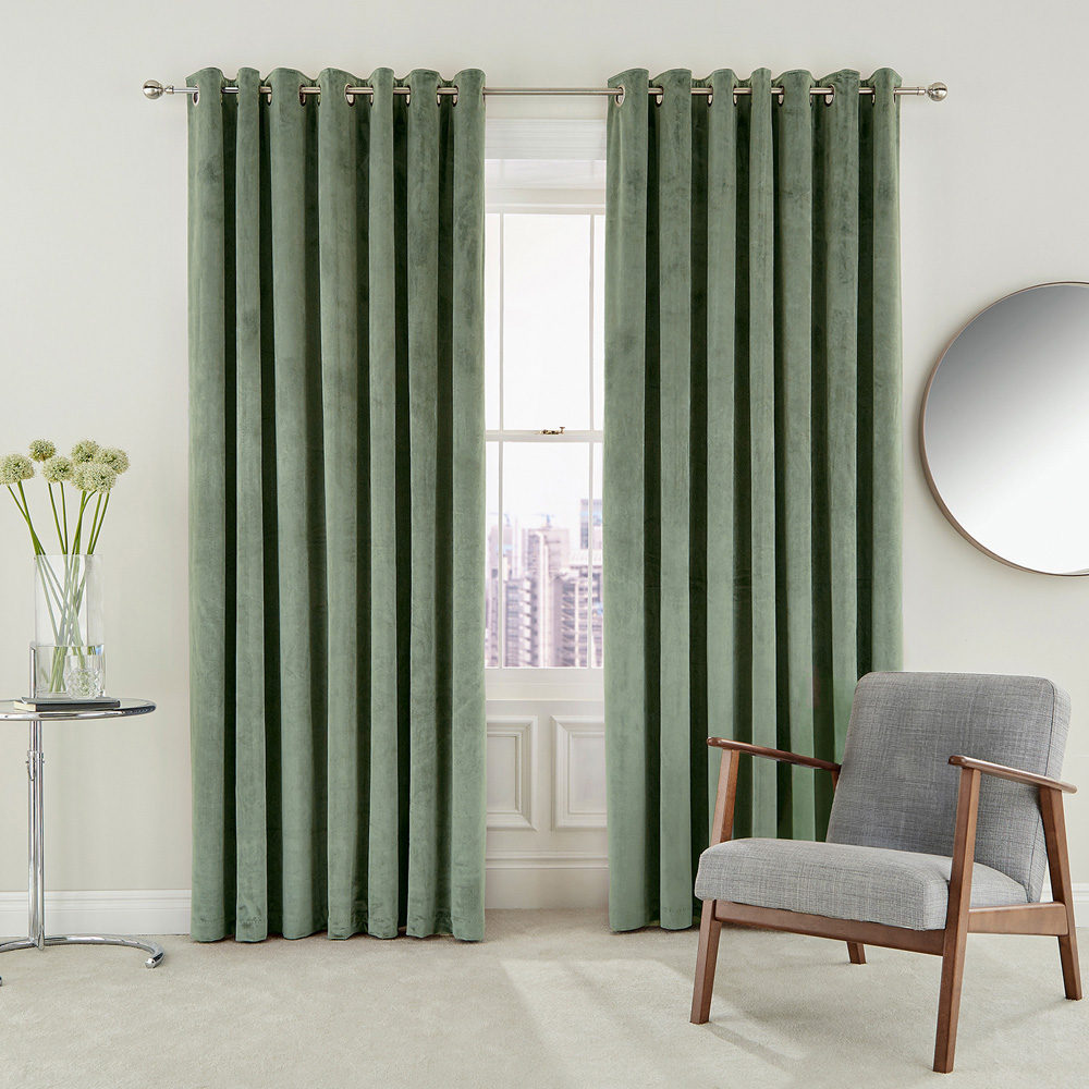 Helena Springfield Escala Lined Sage Curtains 168 x 137cm Image 4