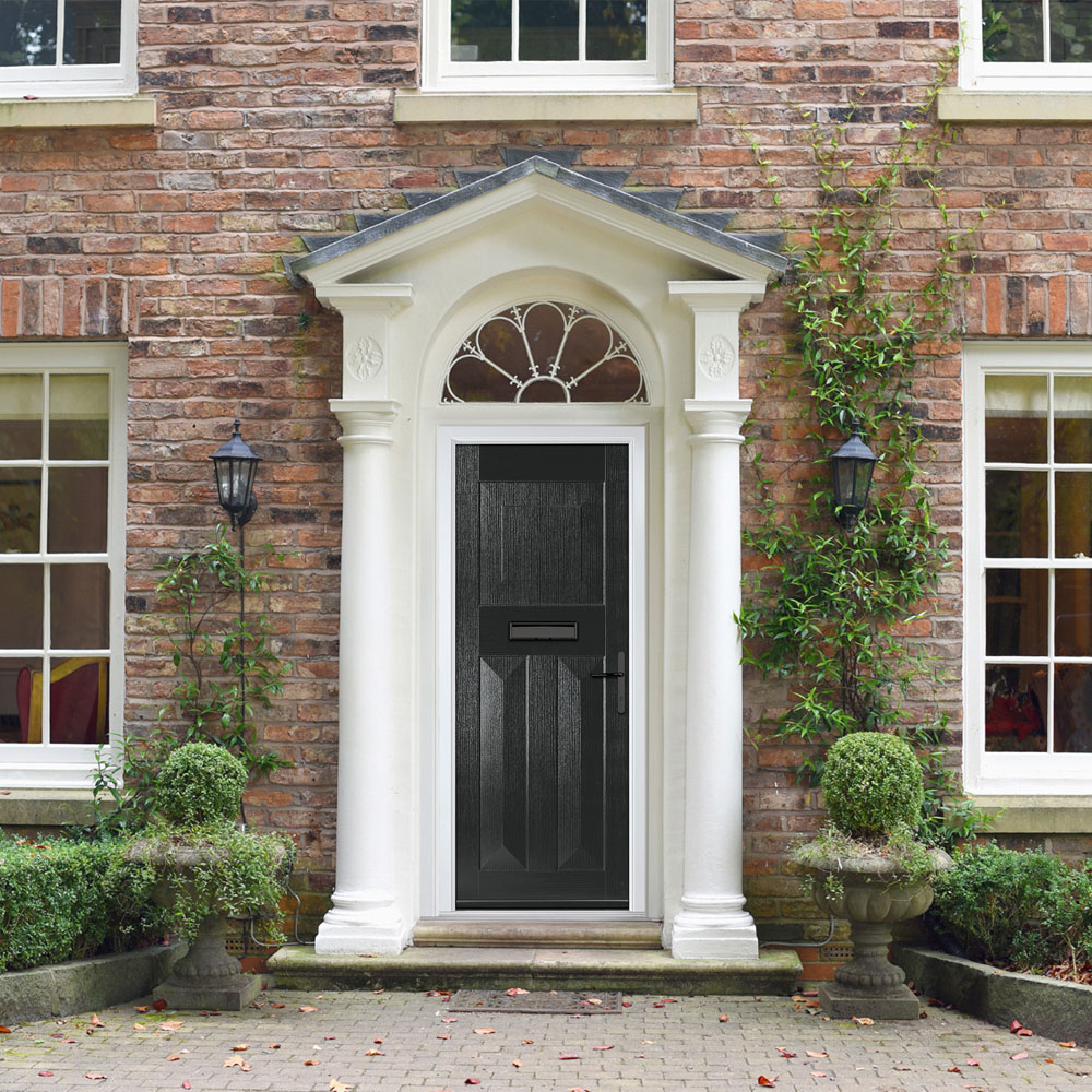 Crystal-Direct Eaton Solid Black GRP None Glass Left Hand Open Front Door 2090 x 920mm Image 2