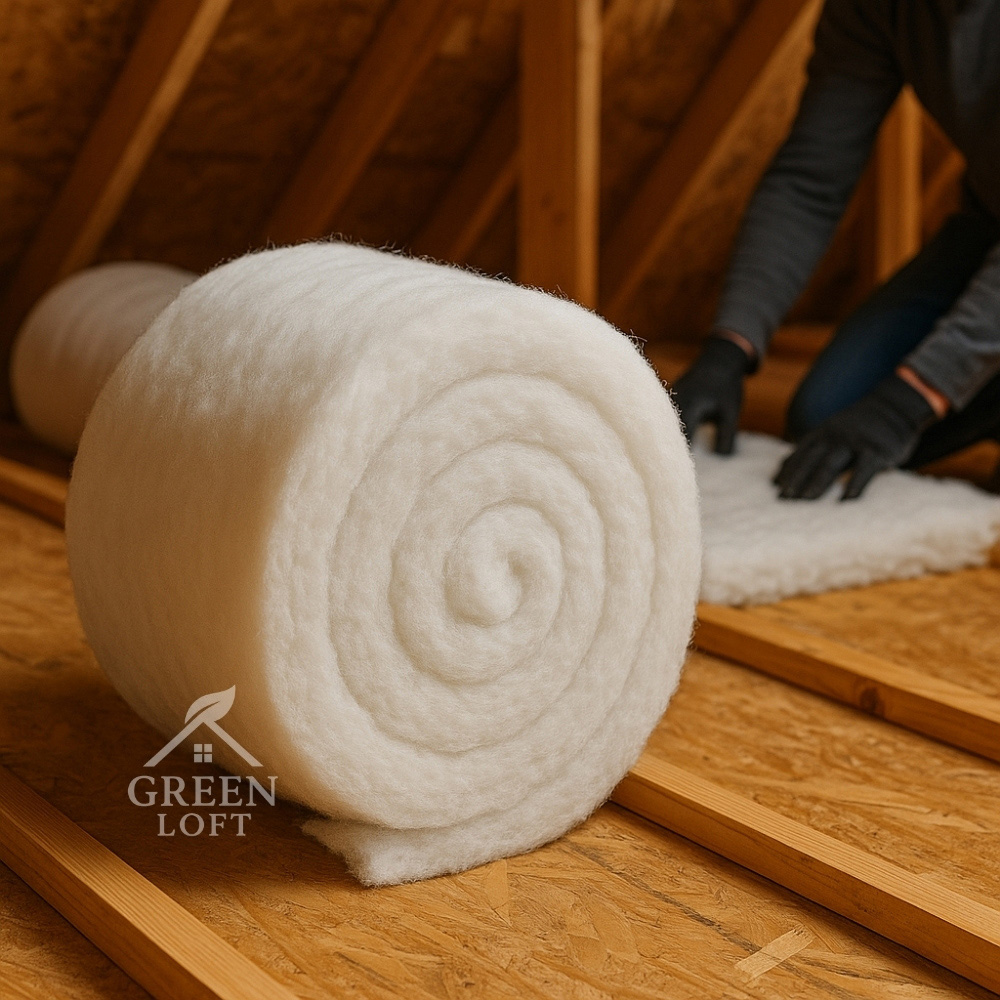 Green Loft Polyester Thermal Insulation Roll 5m x 370mm x 50mm Image 9
