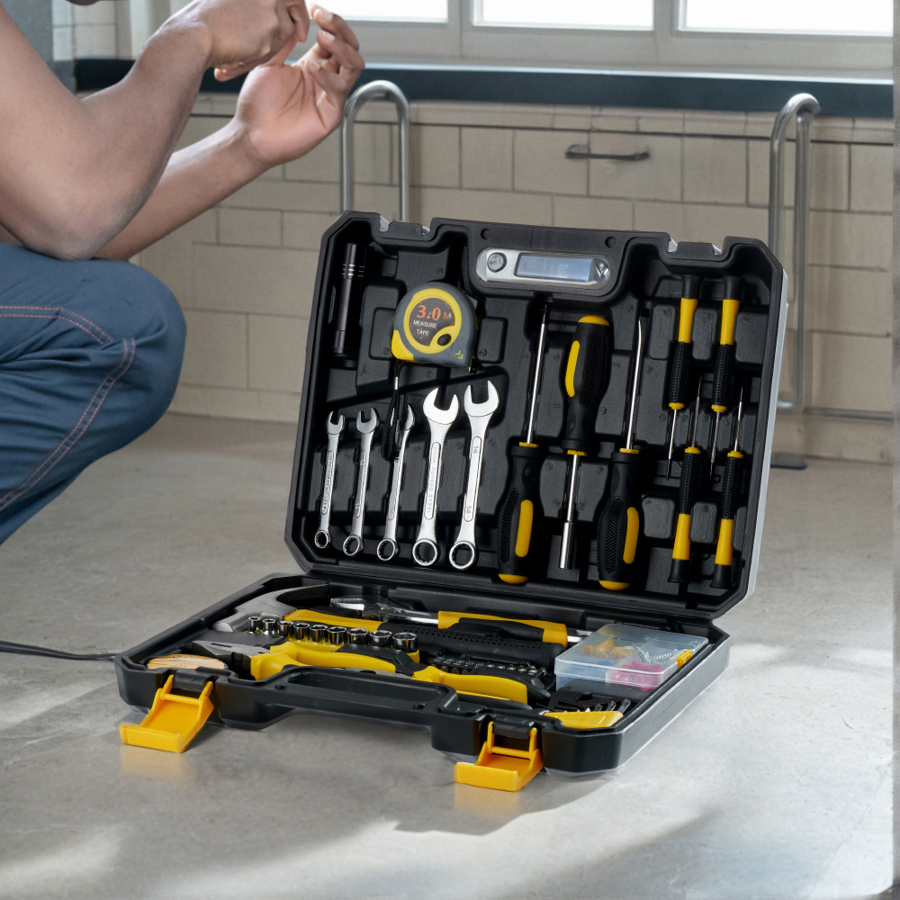 Living and Home 88 Piece Black Multi-Purpose Home Repair Tool Kit Image 2