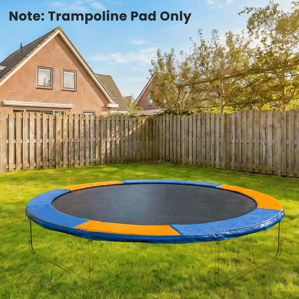 HOMCOM 8ft Yellow and Blue Thick Foam Spring Cover Trampoline Safety Pad Image 7