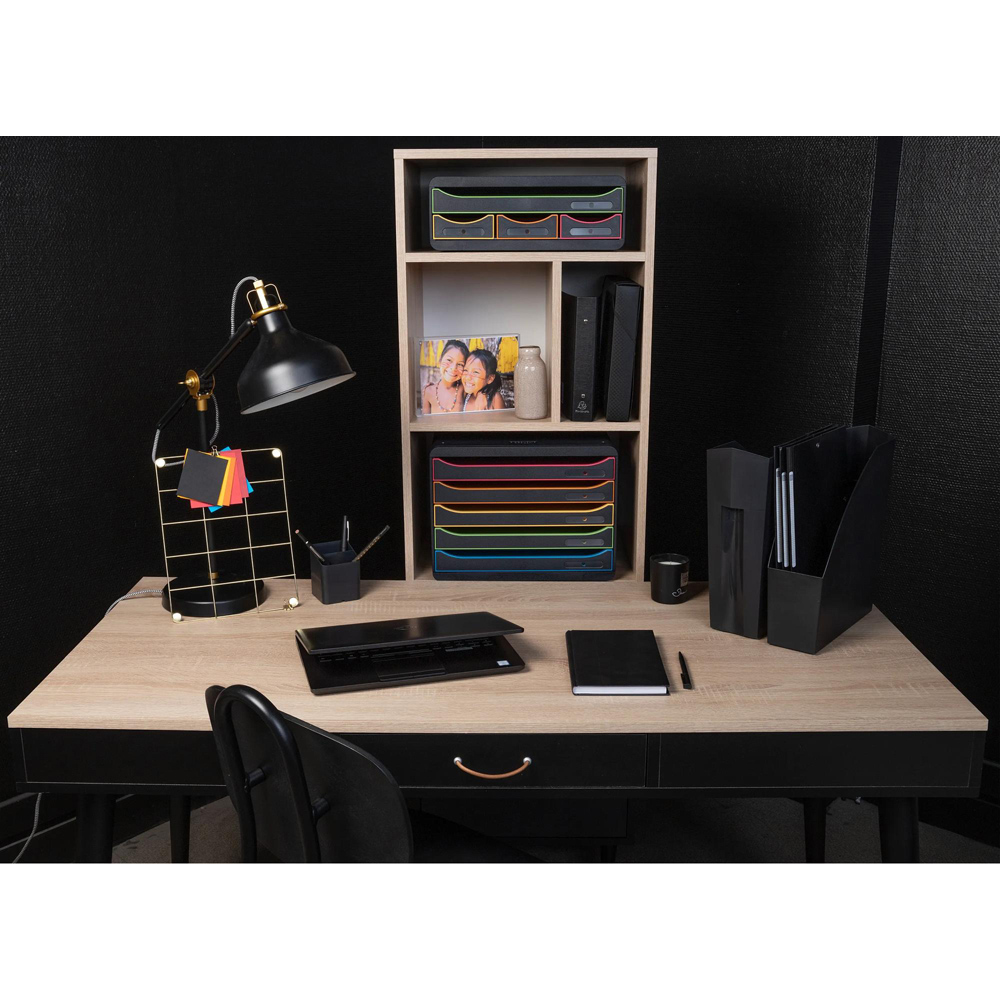 Exacompta Mini 4 Drawer Black and Harlequin Toolbox Image 5