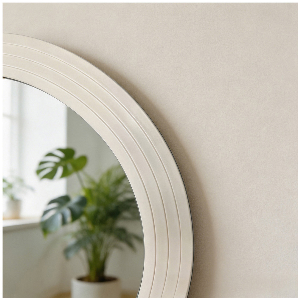 Evie Round Mirror White Image 4