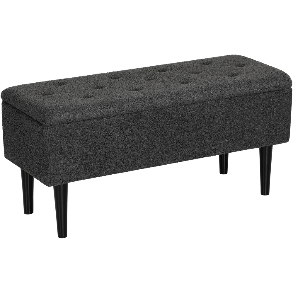 HOMCOM Dark Grey Bed End Ottoman Bench Image 2