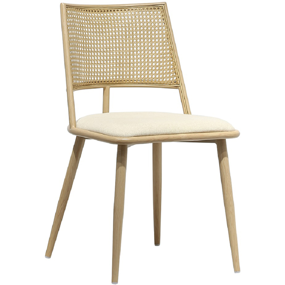 Furniture One Set of 2 Oak Rattan Mid-Century Dining Chair Image 4