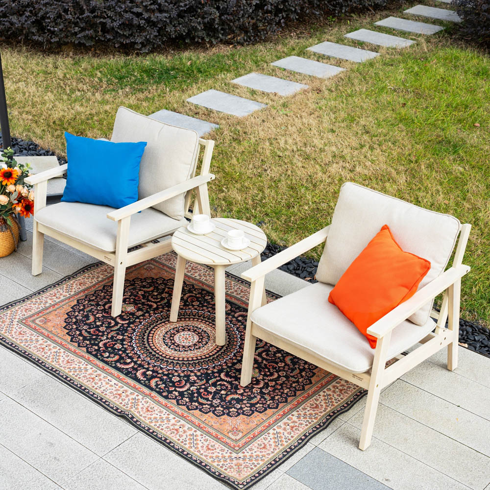 Direct Wicker 2 Seater Naturally Sanded Wooden Bistro Set Image 5