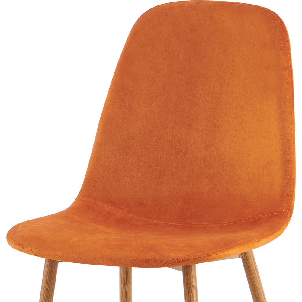 DS Living Luxe Set of 2 Apricot Orange Wood Printed Coating Dining Chairs Image 3