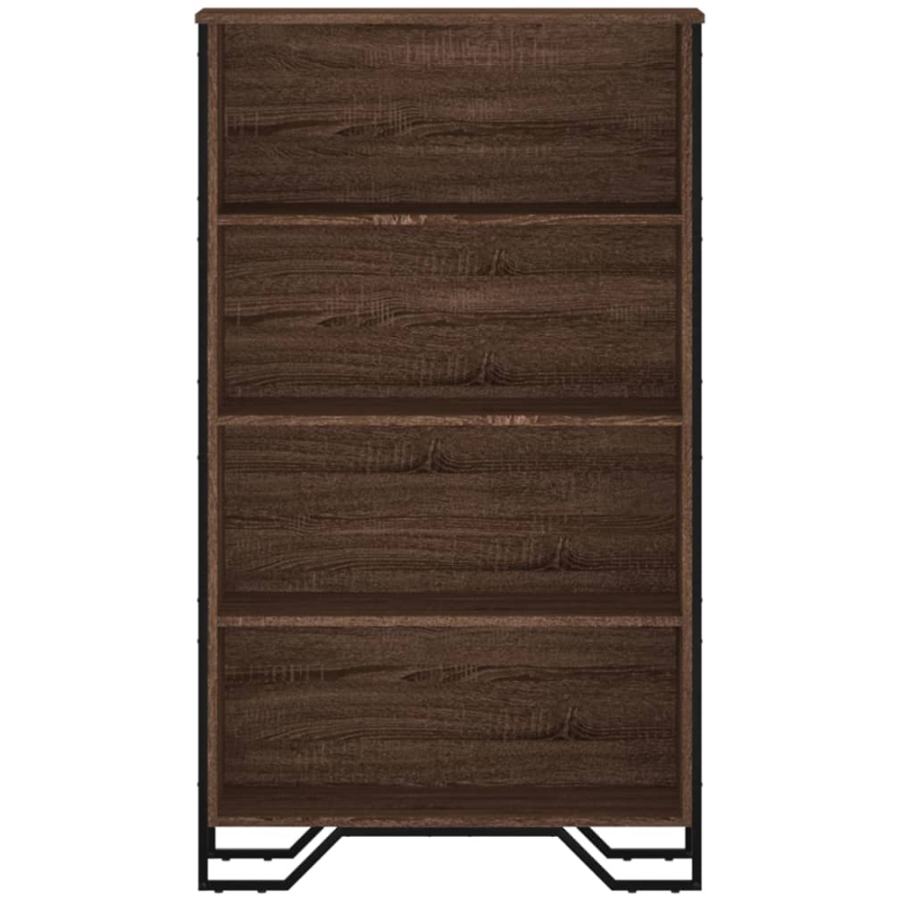 vidaXL 4 Shelf Brown Oak Bookcase Image 4