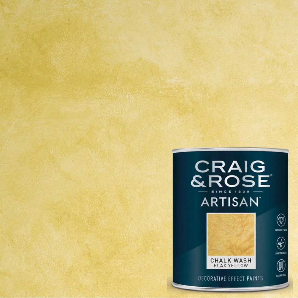 Craig & Rose Artisan Feature Wall Flax Yellow Chalk Wash Paint 750ml Image 4