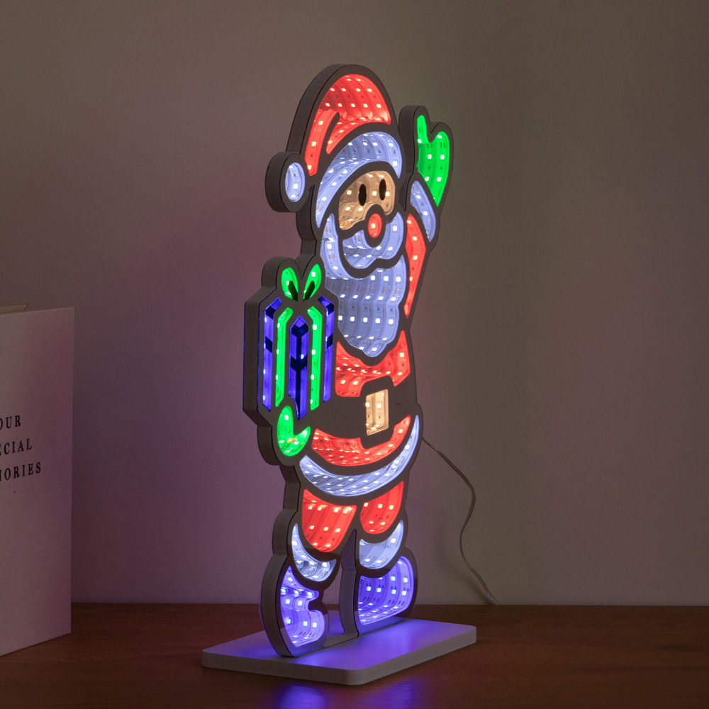 Samuel Alexander LED Santa Infinity Mirror Christmas Decoration 40cm Image 3