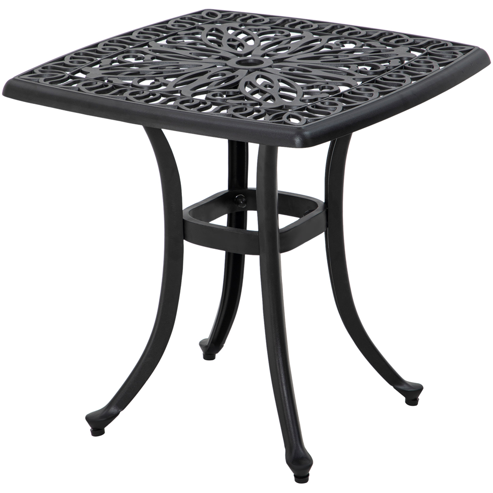 Outsunny Cast Aluminium Bistro Table Black Image 2