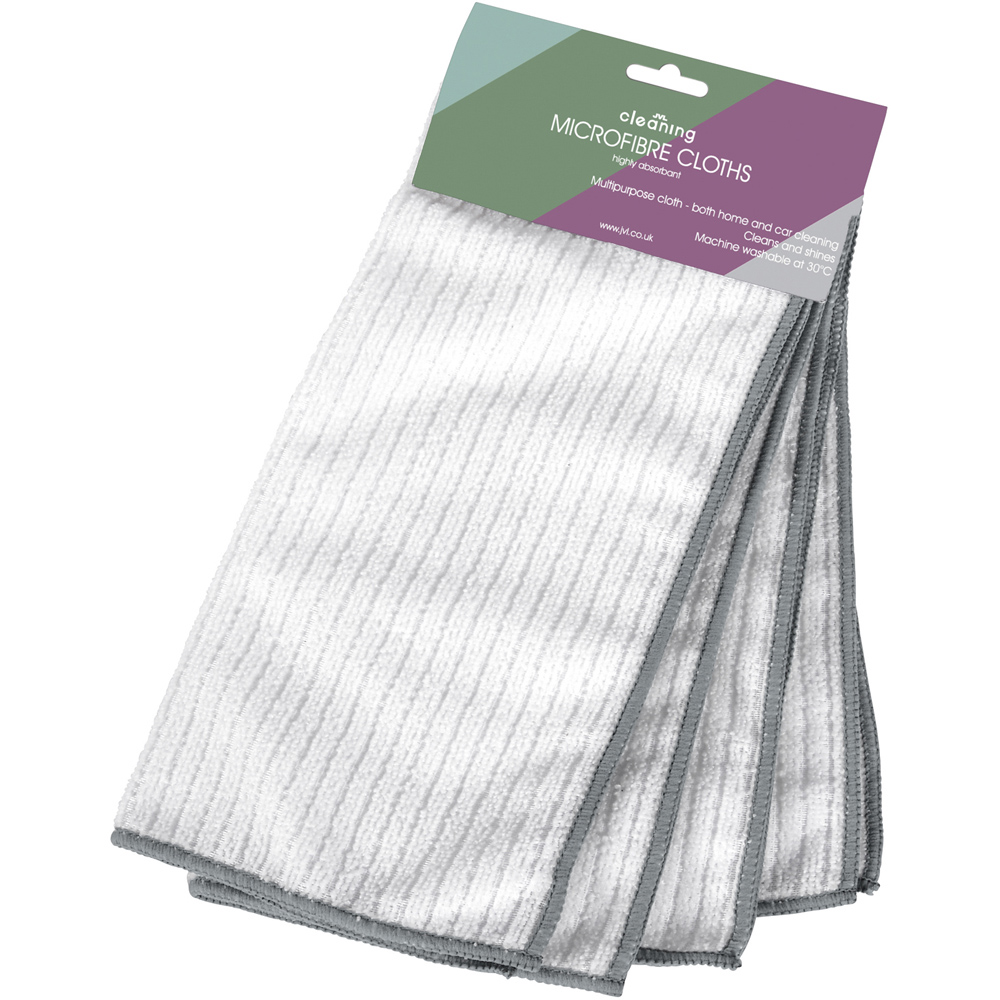 JVL Cleaning White and Grey Microfibre Cleaning Cloth 4 Pack Image 3