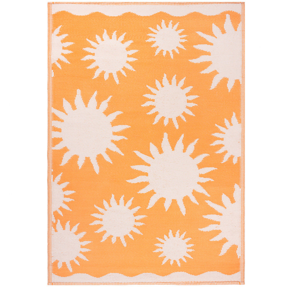 Furn Yellow Summer Solstice Sun Pattern Reversible Rug 120 x 180cm Image 1