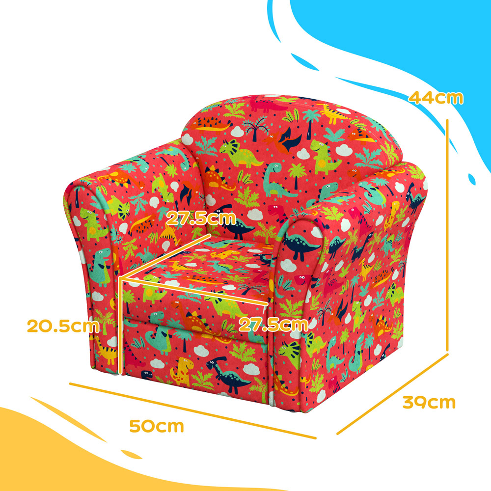 AIYAPLAY Red Dinosaur Kids Armchair Image 8