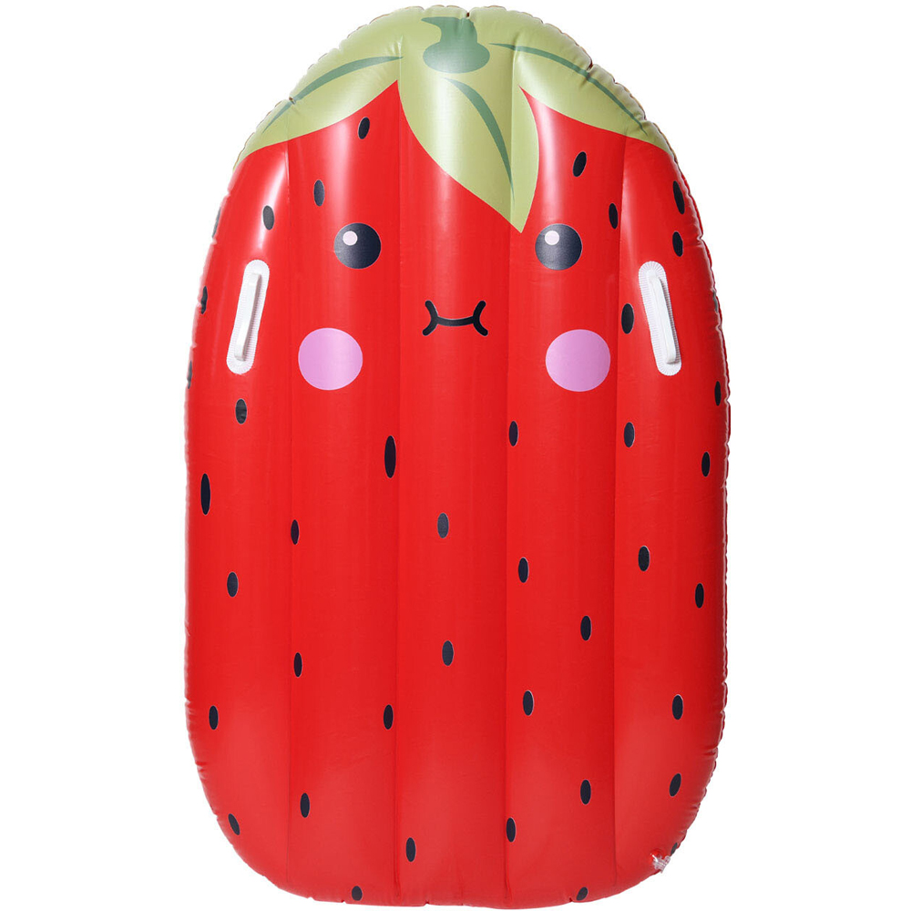 Watermelon Inflatable Float with Handles - Red and Green Image 1