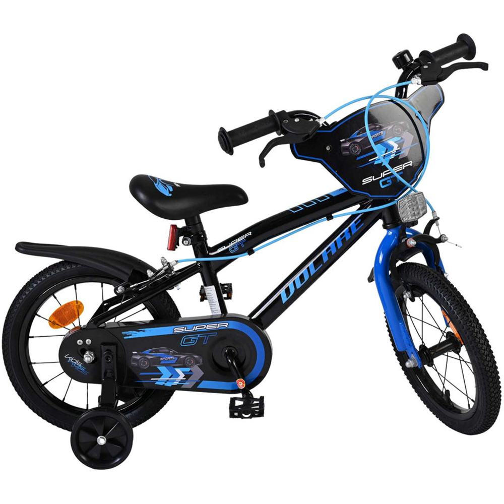 Volare Super GT Kids 14 inch Blue Bike with Stabilisers Image 4