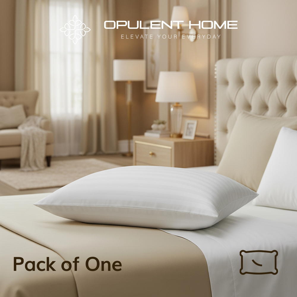 Opulent Home White Striped Medium-Firm Anti-Allergy Pillow Image 3