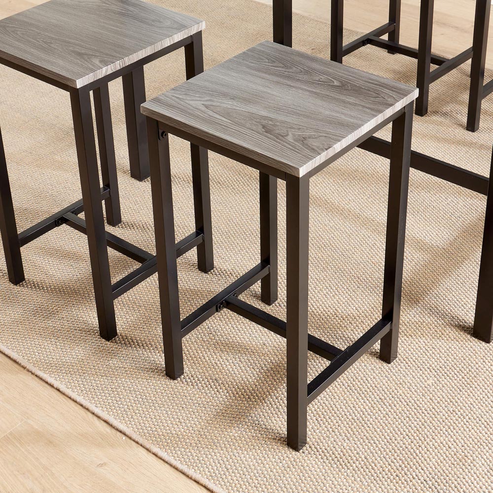 Home Source Nicosia 4 Seater Grey Bar Table with Stools Image 5