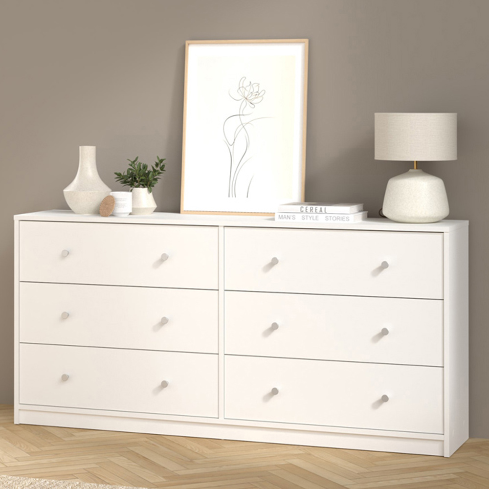 Furniture To Go May 6 Drawer White Chest of Drawers Image 1