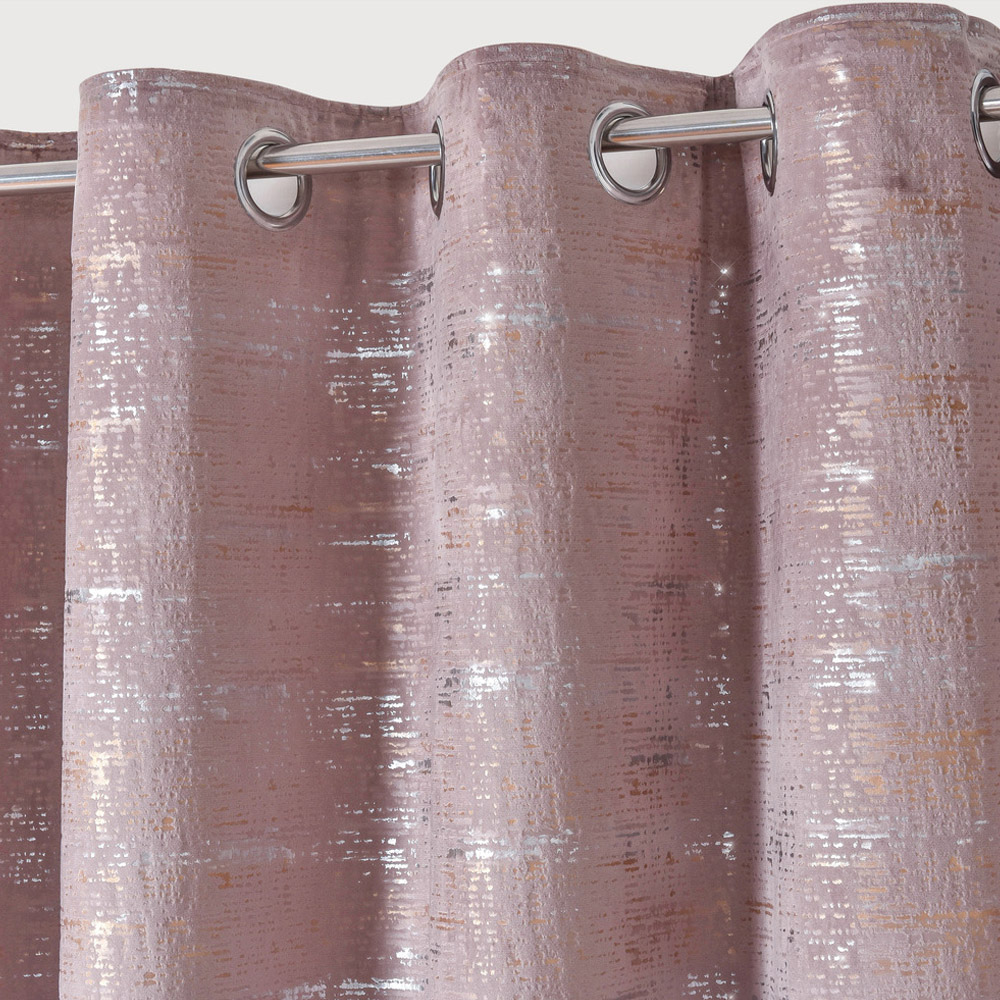 Intimates Warwick Dusky Metallic Velvet Eyelet Curtains 168 x 223cm Image 3