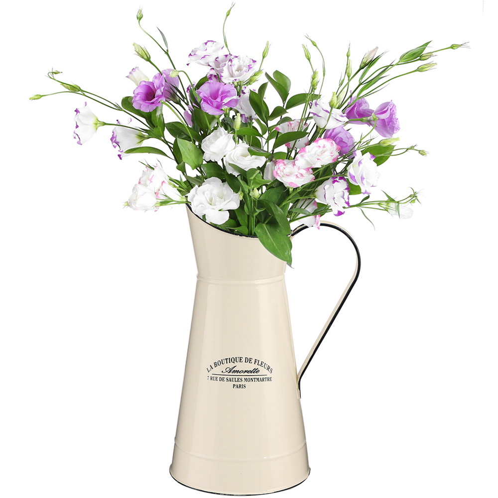 Dibor Cream Ceramic Vintage Style Pitcher Jug Vase Image 1