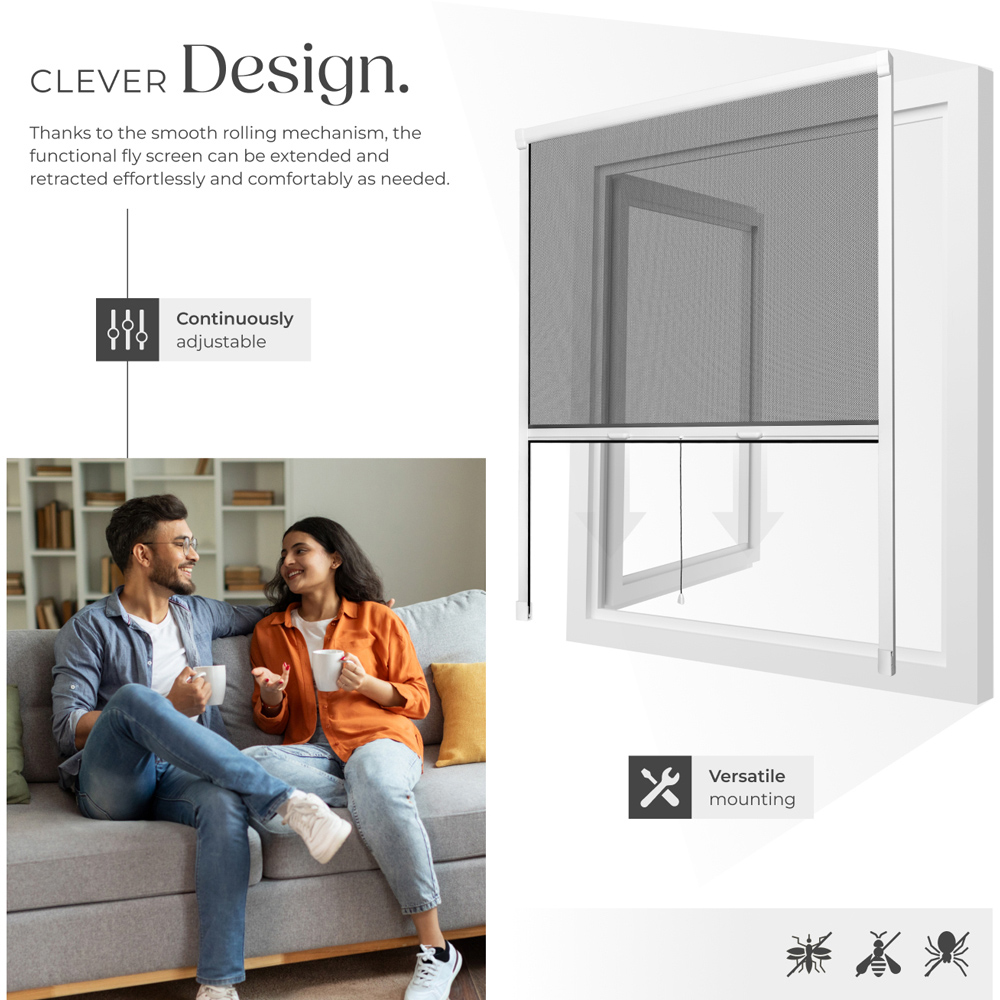 tectake Fly Screen Roller Blind 160 x 110cm Image 4