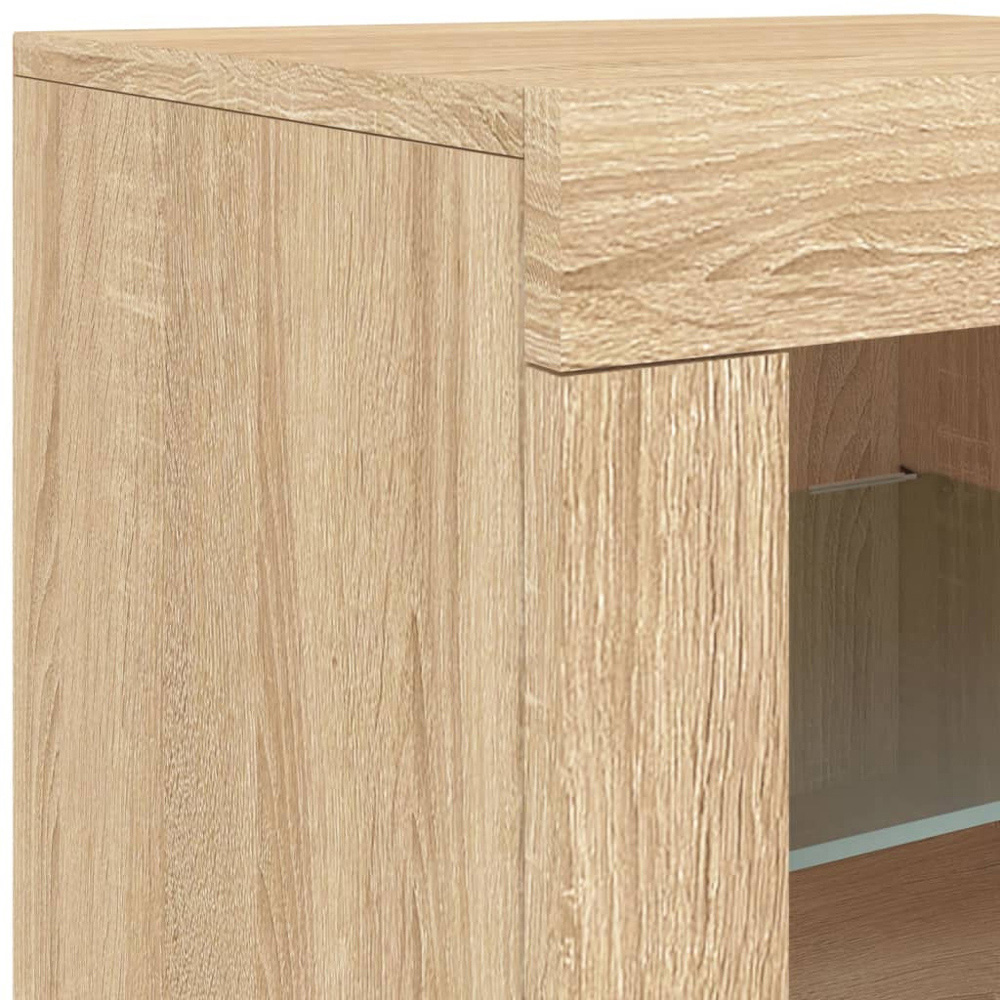 vidaXL 6 Door 6 Shelf Sonoma Oak Wide Sideboard with LED Lights Image 5