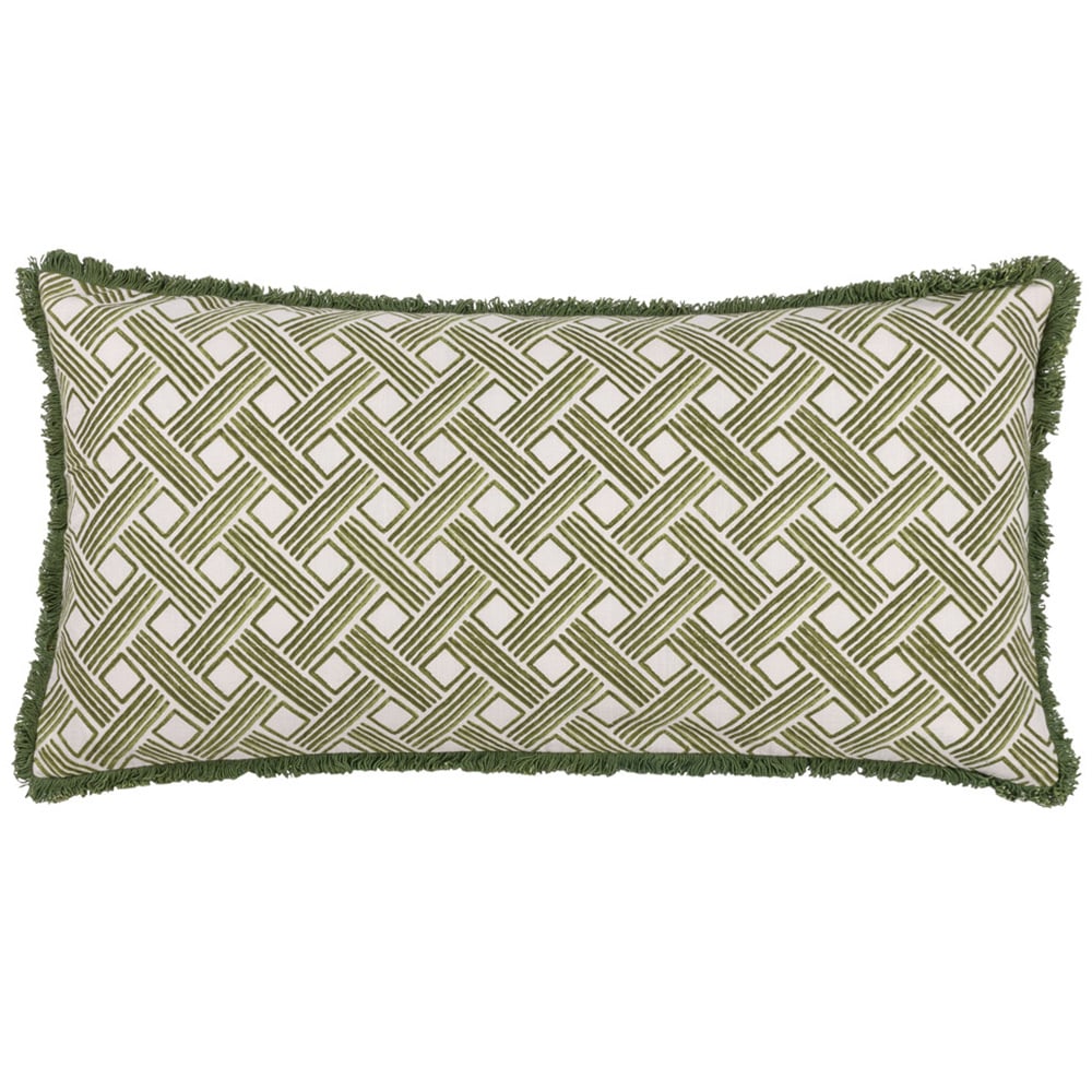 Hoem Alexa Olive Geometric Cushion Image 1