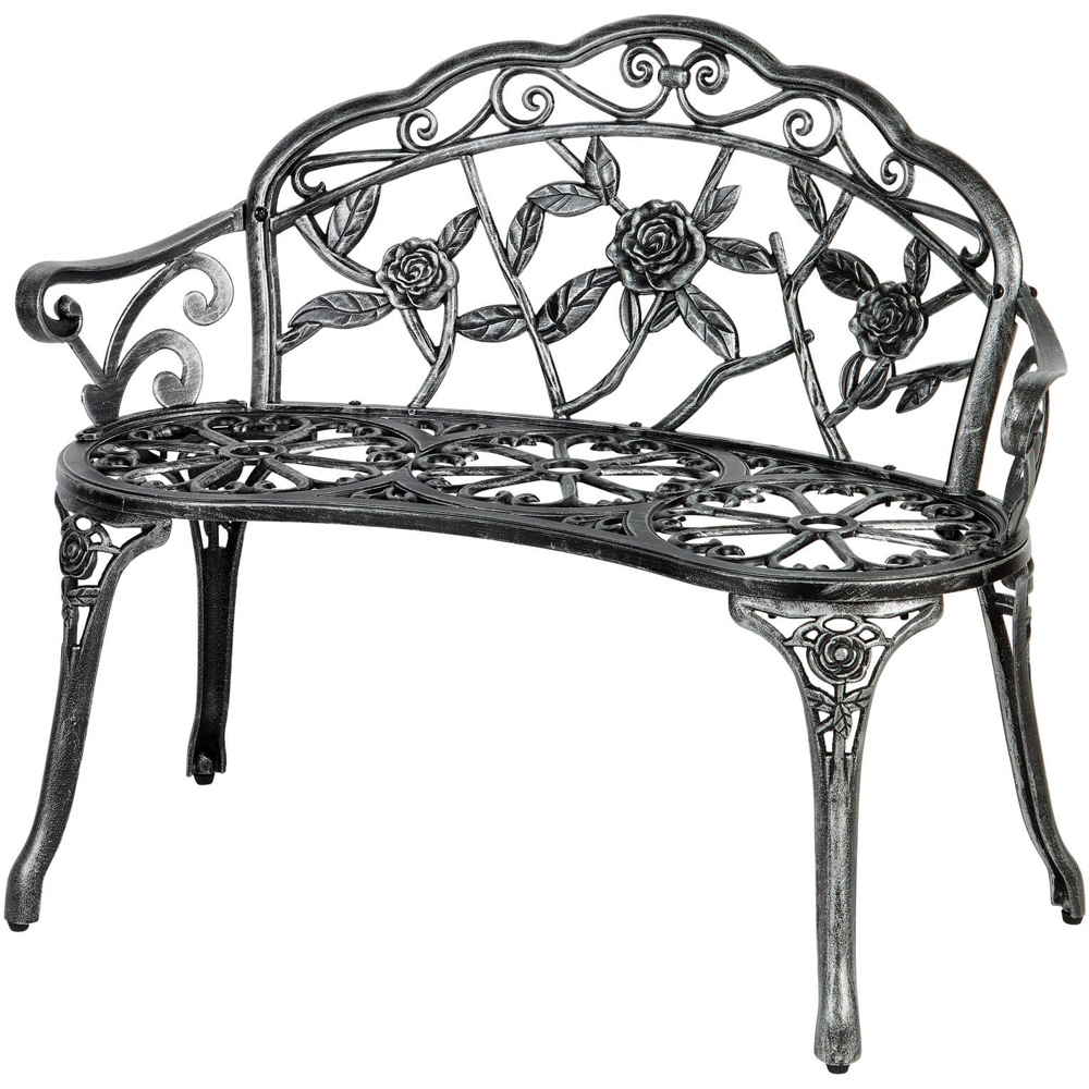 Home Source Grey Rose Garden Bench Image 2