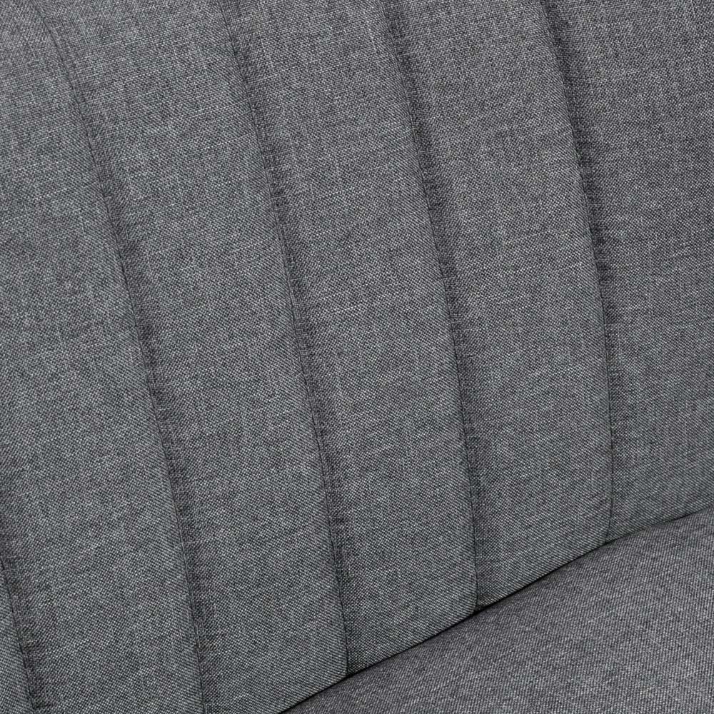 Portland 2 Seater Grey Padded Loveseat Sofa Image 2