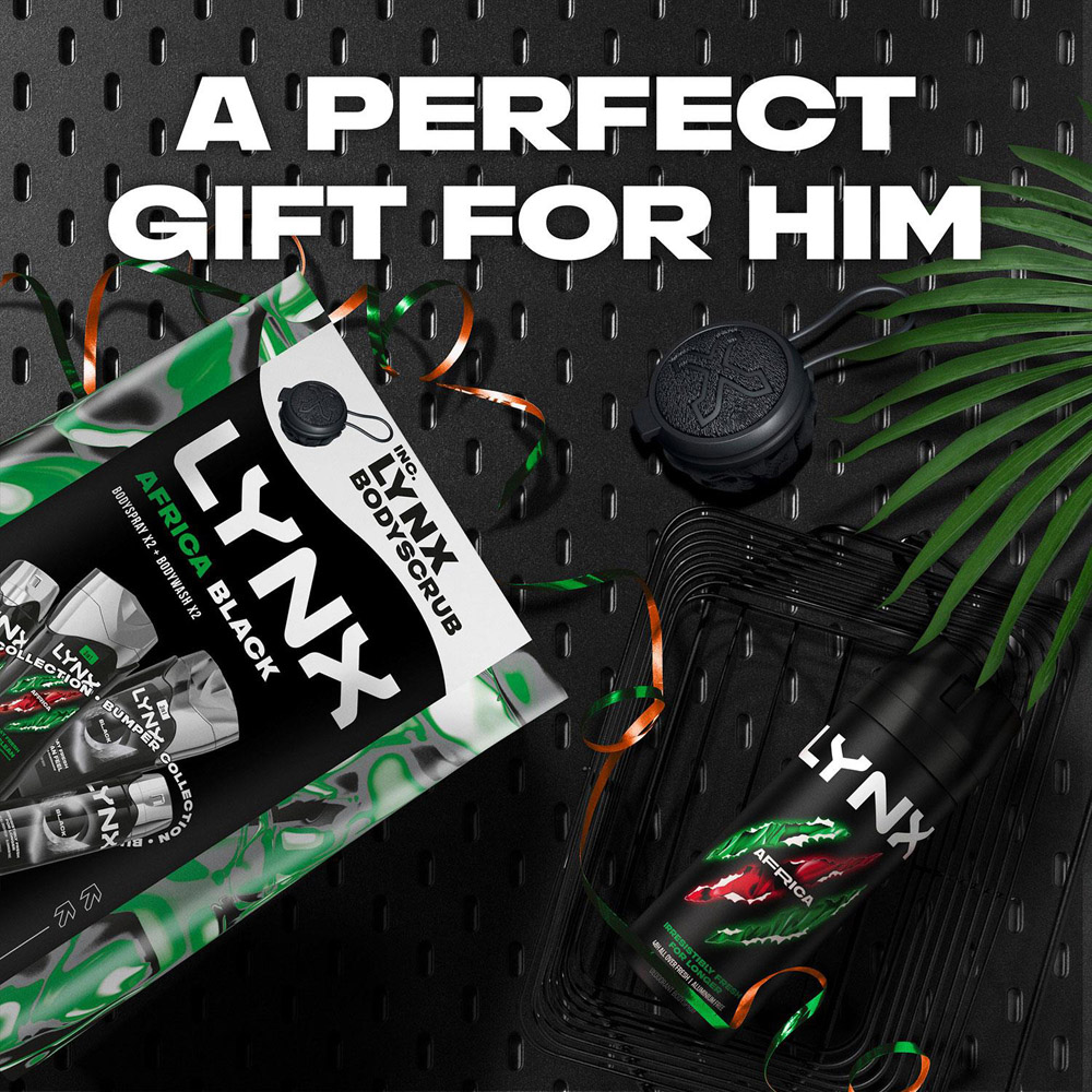 Lynx Africa and Black Spray and Bodywash Gift Set Image 5