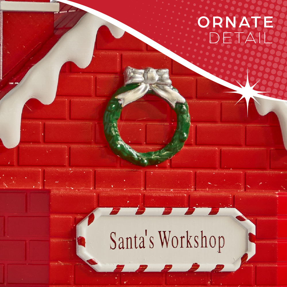 The Christmas Workshop Warm White LED Santas Workshop Light Up Snow Globe 28.5cm Image 7