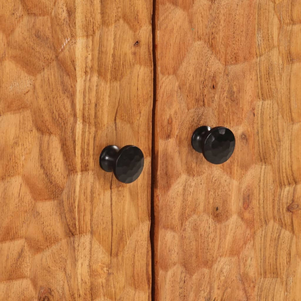 vidaXL Natural Solid Acacia Wood Side Cabinet Set of 3 Image 8