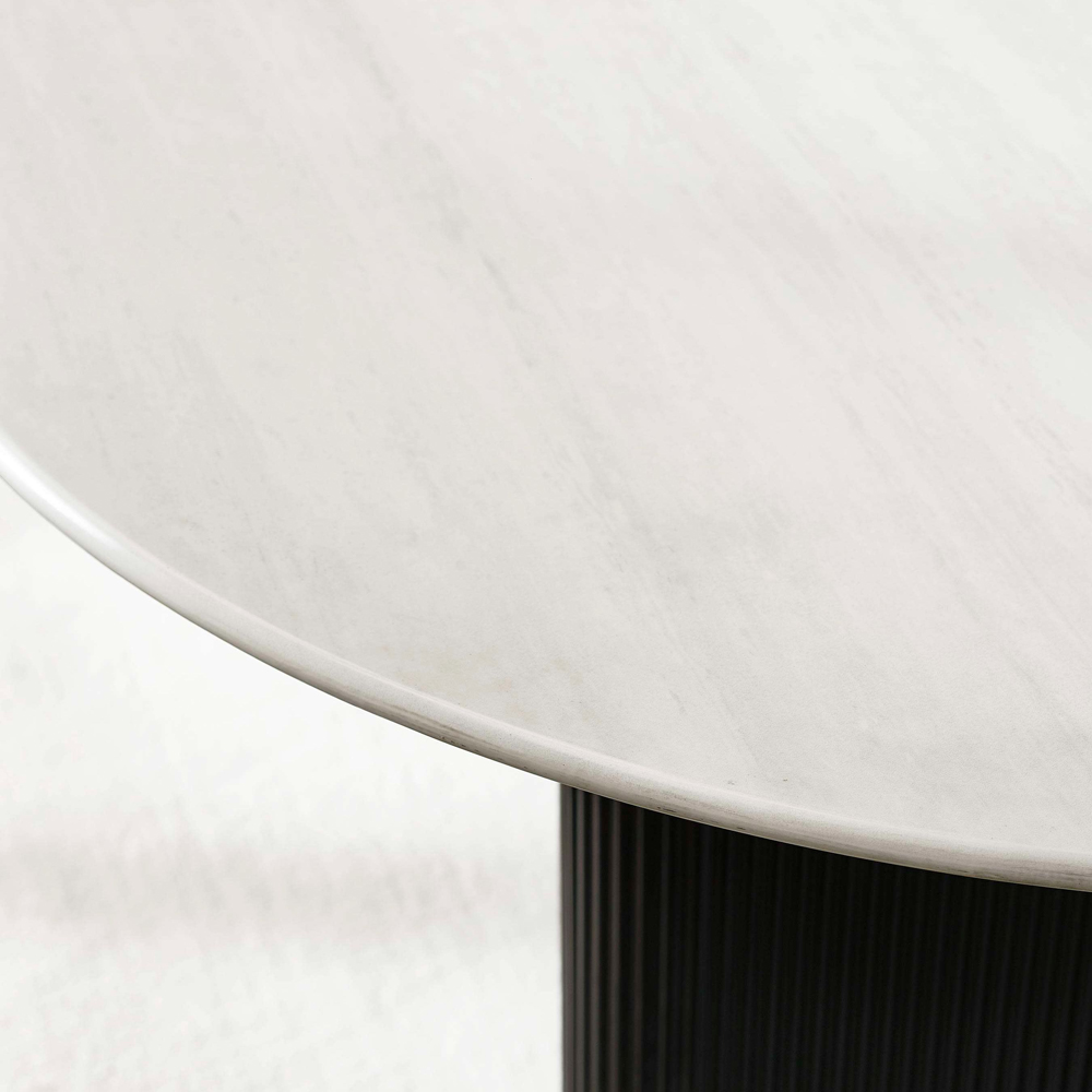Julian Bowen Bolivia 6 Seater White Stone Effect Oval Dining Table Image 6