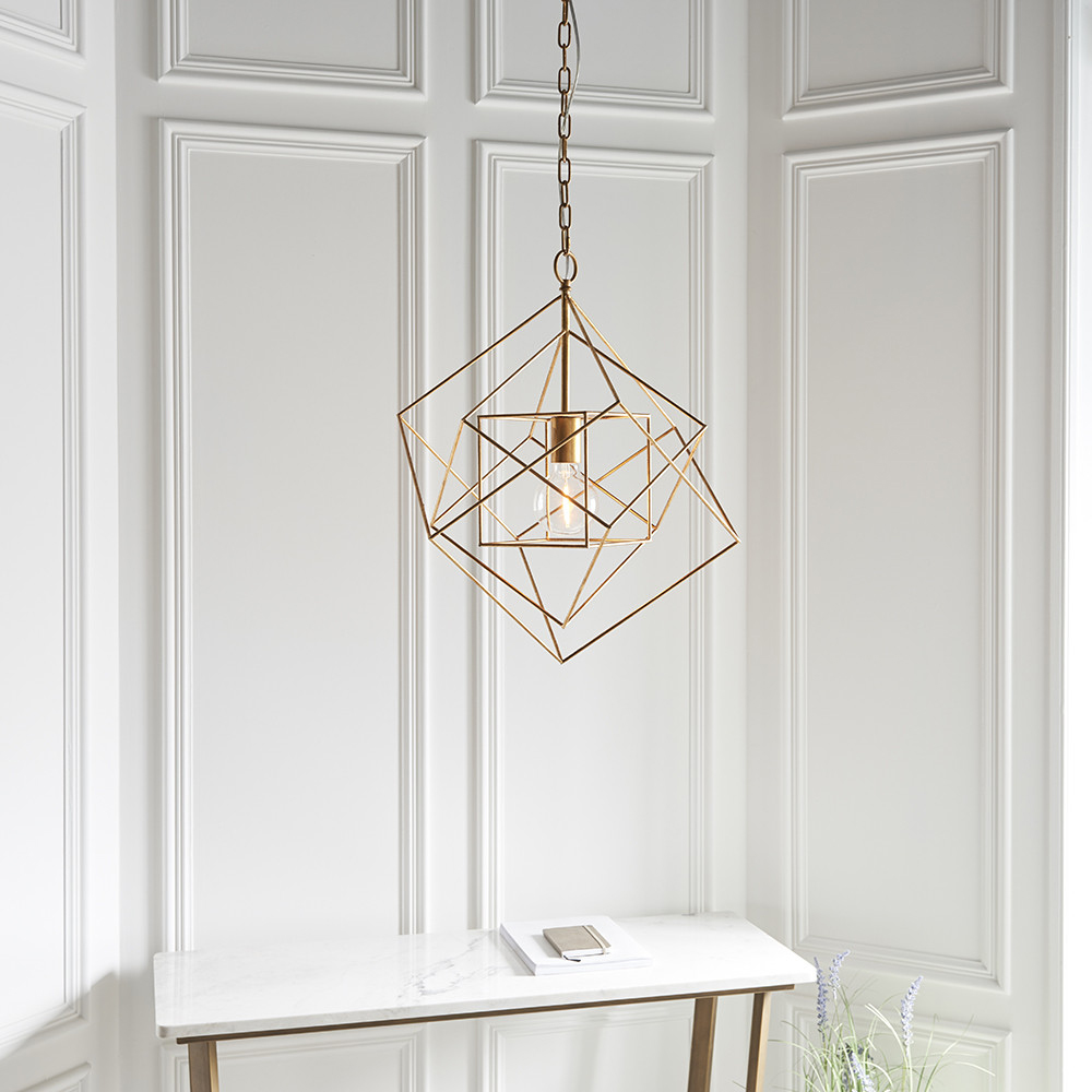 Merano Pescara Leaf Antique Gold Pendant Ceiling Light Image 6